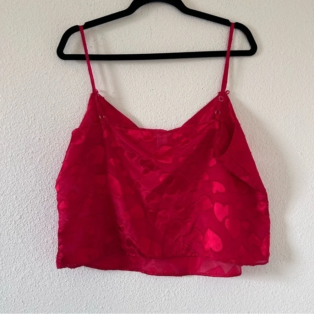 Secret Treasures Women’s Slip Cami XL Red Hearts Intimate Date Sexy Feminine